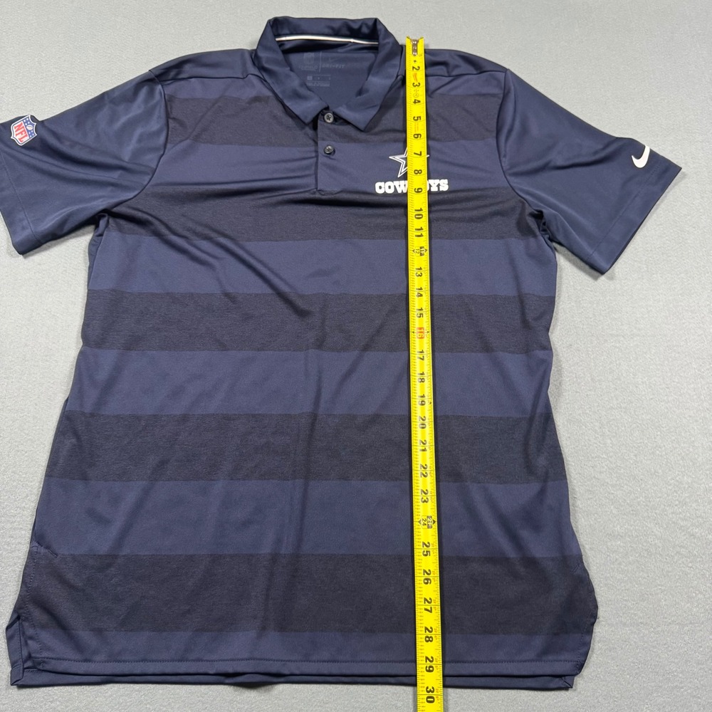 Nike Dallas Cowboys Polo Shirt Mens Large Navy Blue Striped NFL Dri-FIT Onfield - Picture 6 of 12